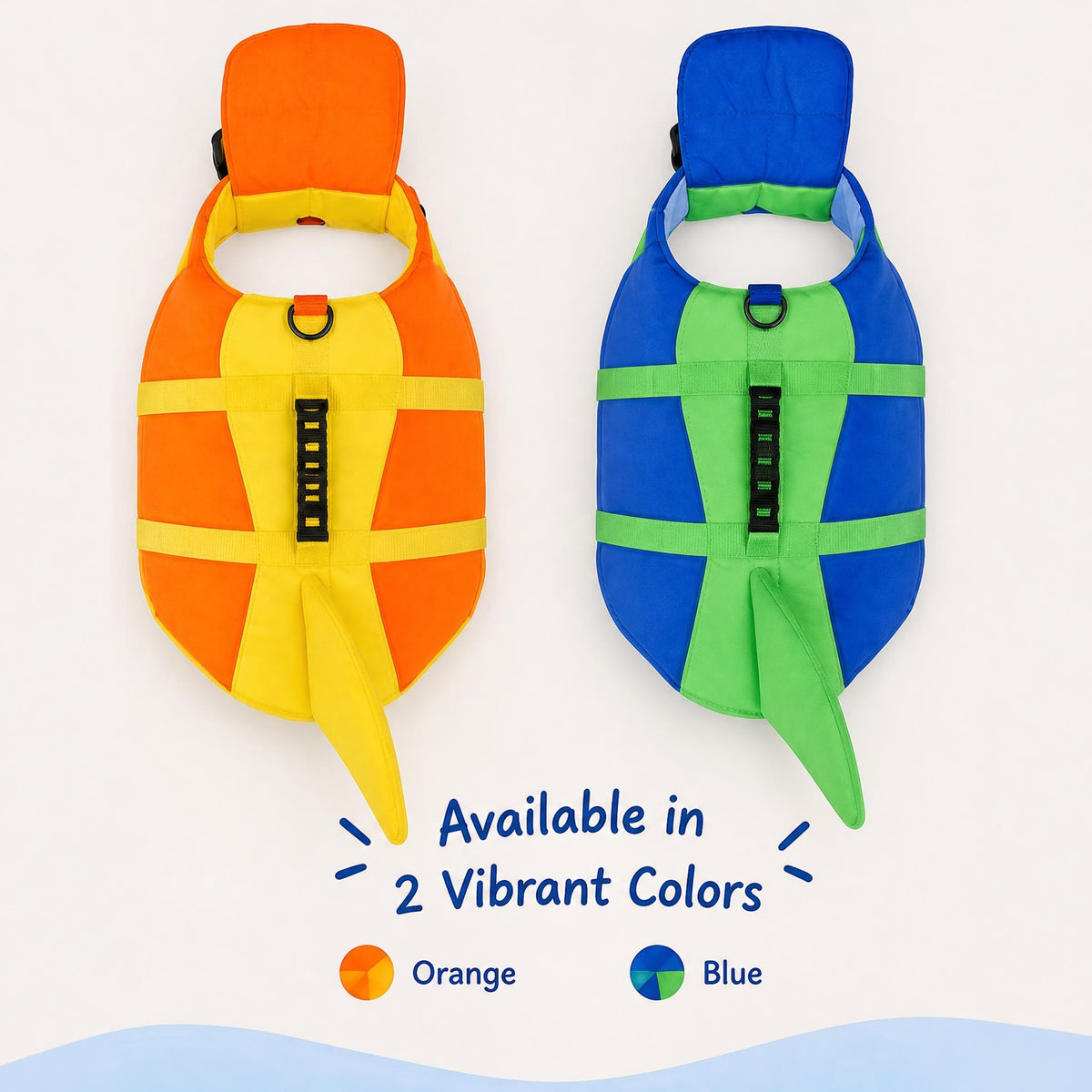 SharkFin™ Dog Life Jacket – High Visibility Pet Swimming Vest with Rescue Handle