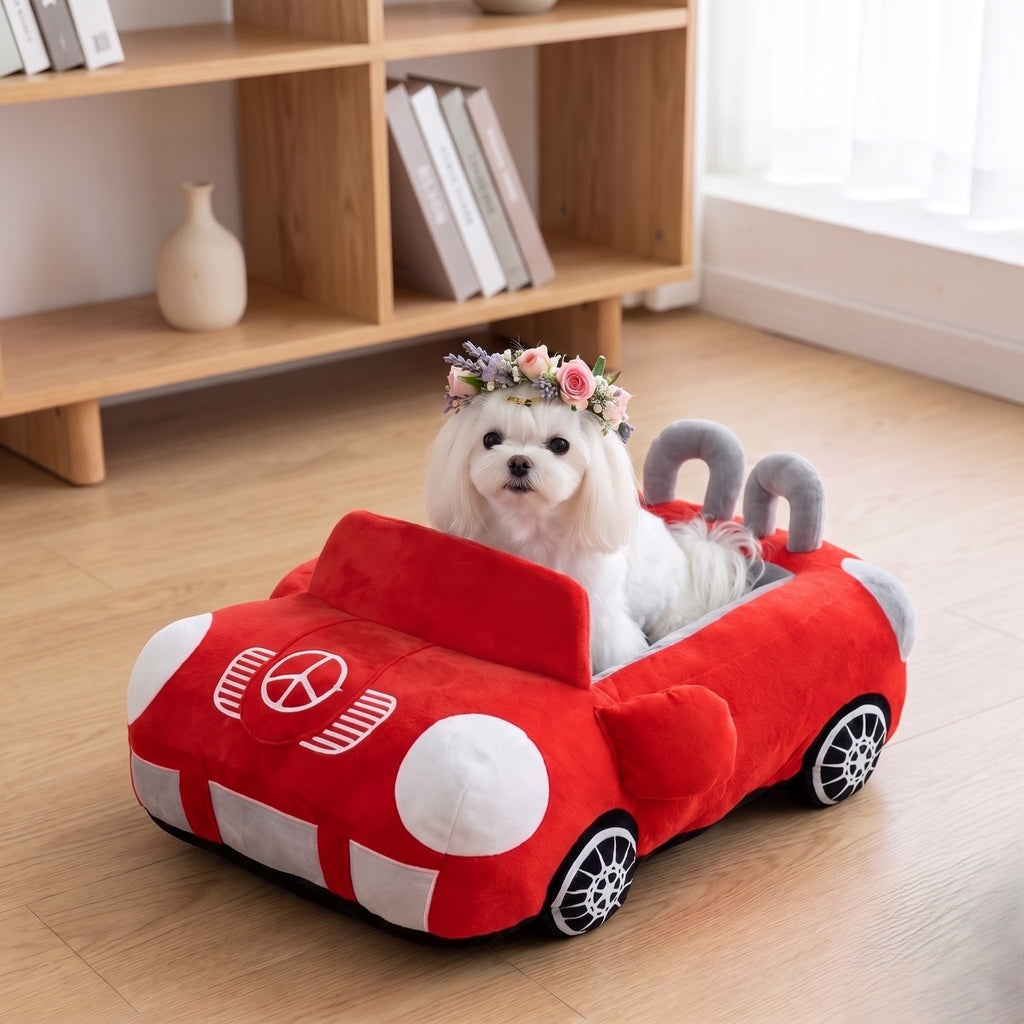 Cruiser Cozy™ Car-Shaped Pet Bed – Ultra-Soft Plush Sofa Bed for Dogs & Cats