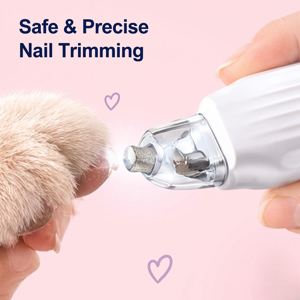 PawGlow™ 2 in 1 Electric Pet Nail Trimmer with LED Lights Pet Nail Grinder Dog Nail Trimmer and Grinder for Small Medium Large Dogs/Cats