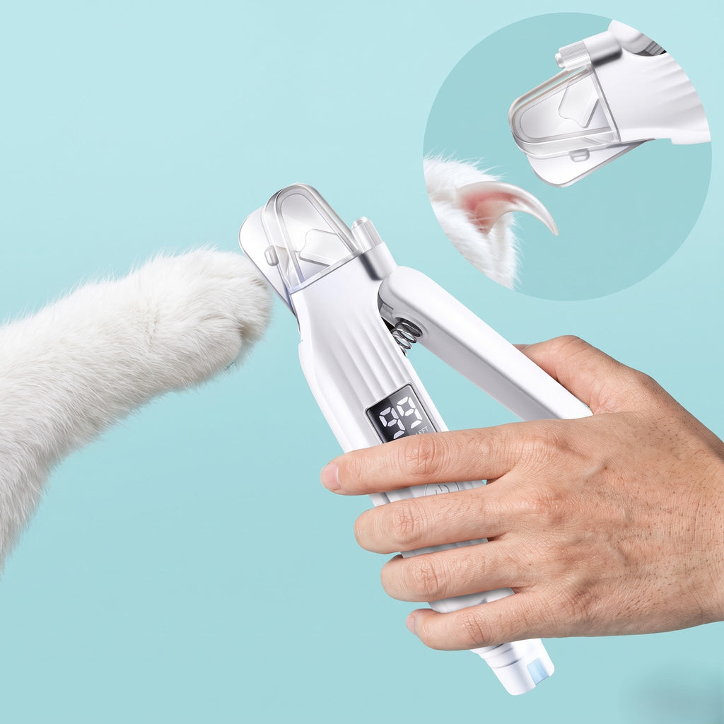 PawGlow™ 2 in 1 Electric Pet Nail Trimmer with LED Lights Pet Nail Grinder Dog Nail Trimmer and Grinder for Small Medium Large Dogs/Cats