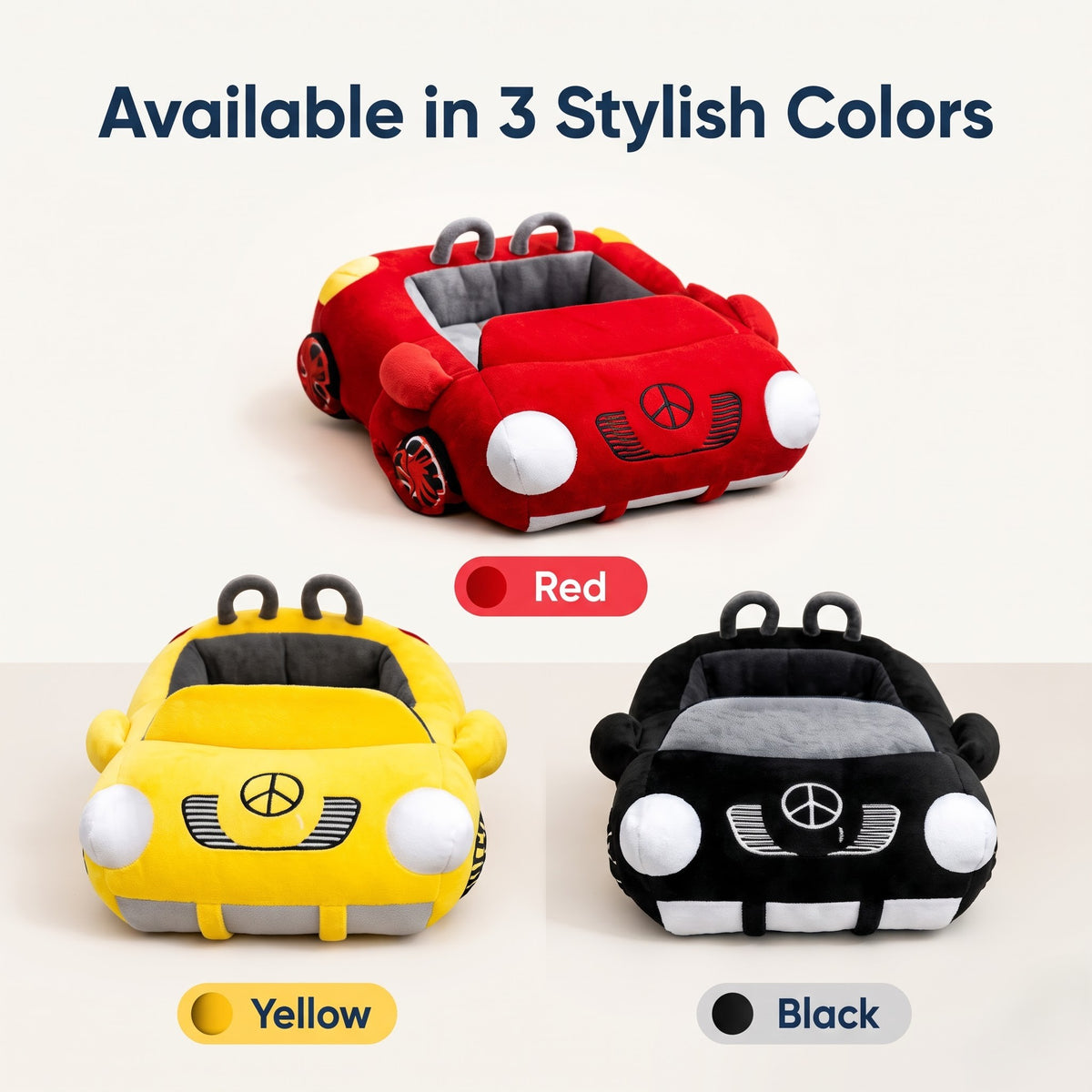 Cruiser Cozy™ Car-Shaped Pet Bed – Ultra-Soft Plush Sofa Bed for Dogs & Cats