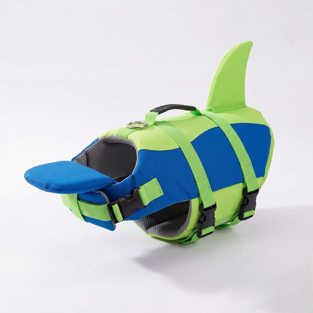 SharkFin™ Dog Life Jacket – High Visibility Pet Swimming Vest with Rescue Handle