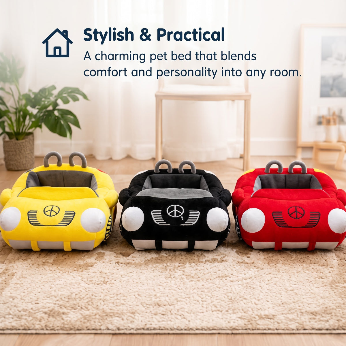 Cruiser Cozy™ Car-Shaped Pet Bed – Ultra-Soft Plush Sofa Bed for Dogs & Cats
