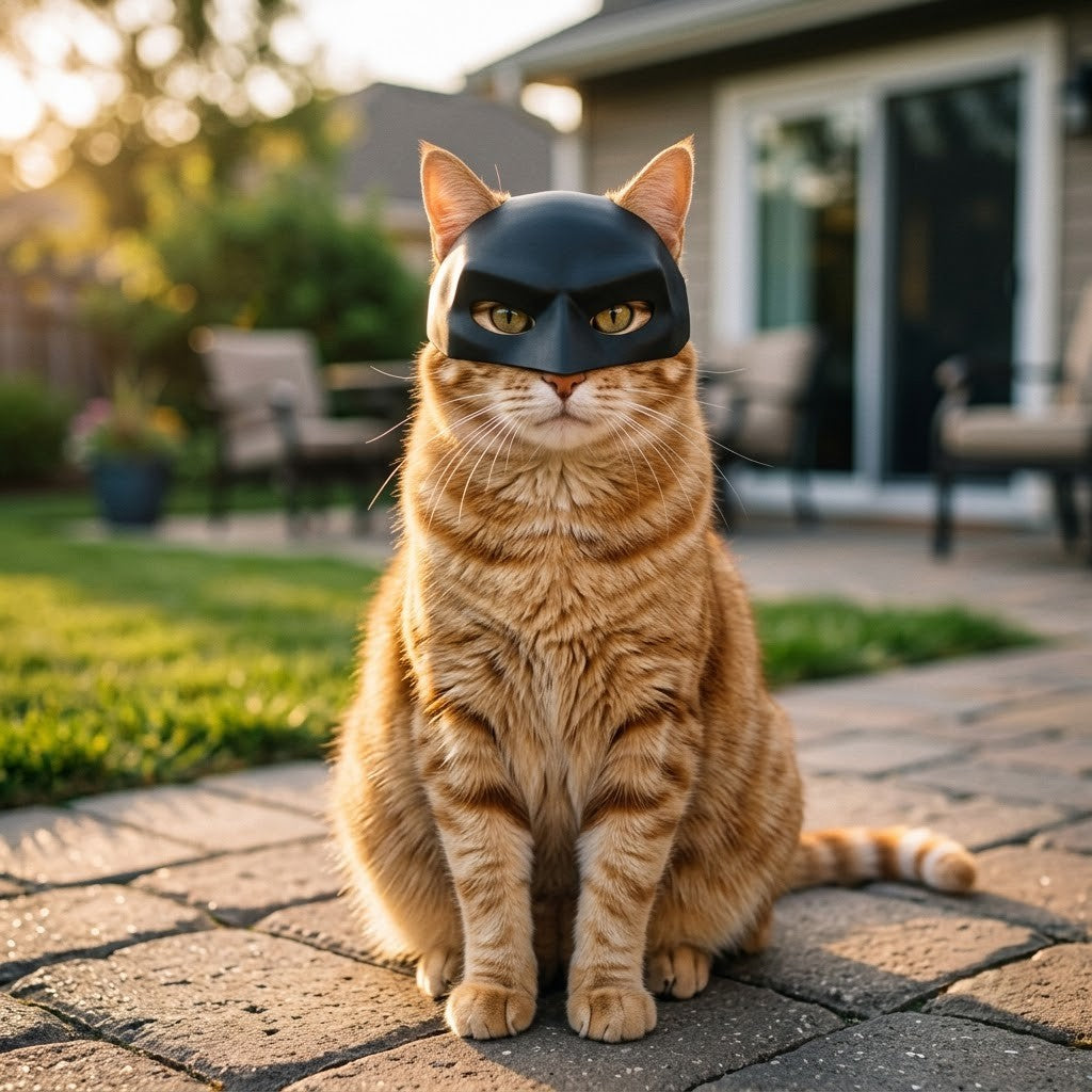 Black Pet Mask for Cats & Small Dogs – Halloween Cosplay Costume
