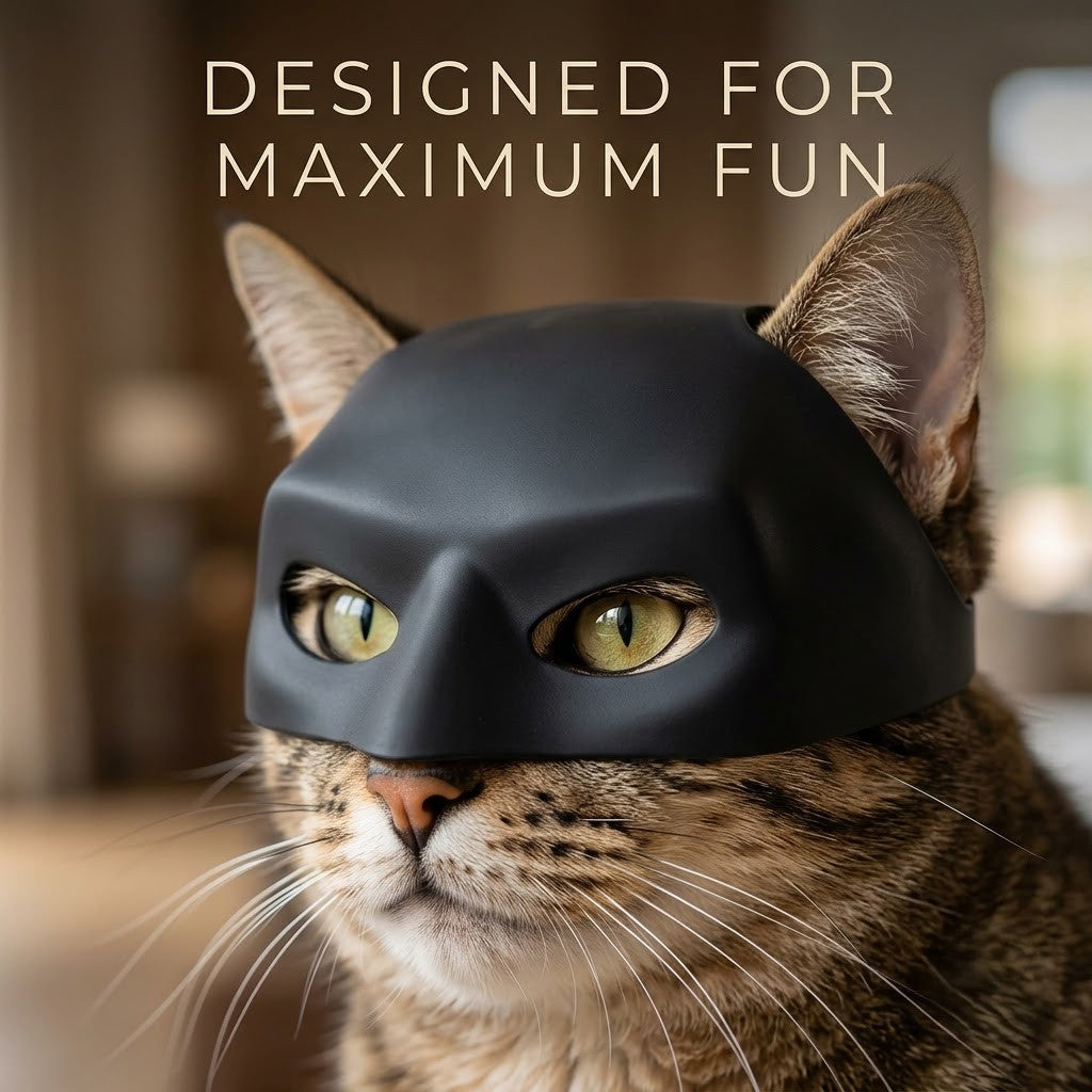 Black Pet Mask for Cats & Small Dogs – Halloween Cosplay Costume