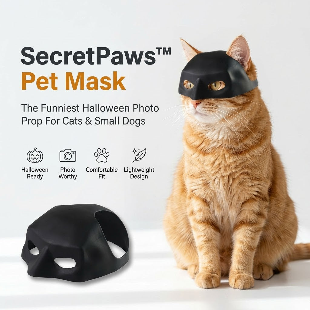 Black Pet Mask for Cats & Small Dogs – Halloween Cosplay Costume