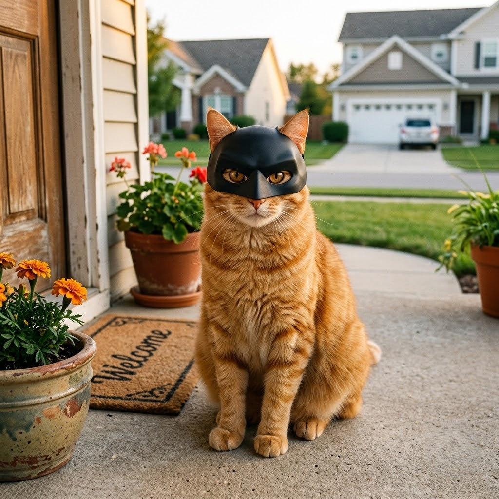 Black Pet Mask for Cats & Small Dogs – Halloween Cosplay Costume