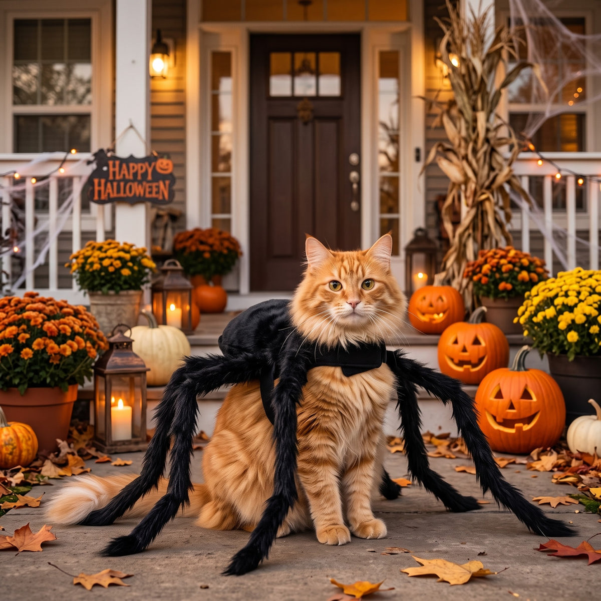 Realistic Furry Spider Pet Costume – Halloween Outfit for Cats & Dogs