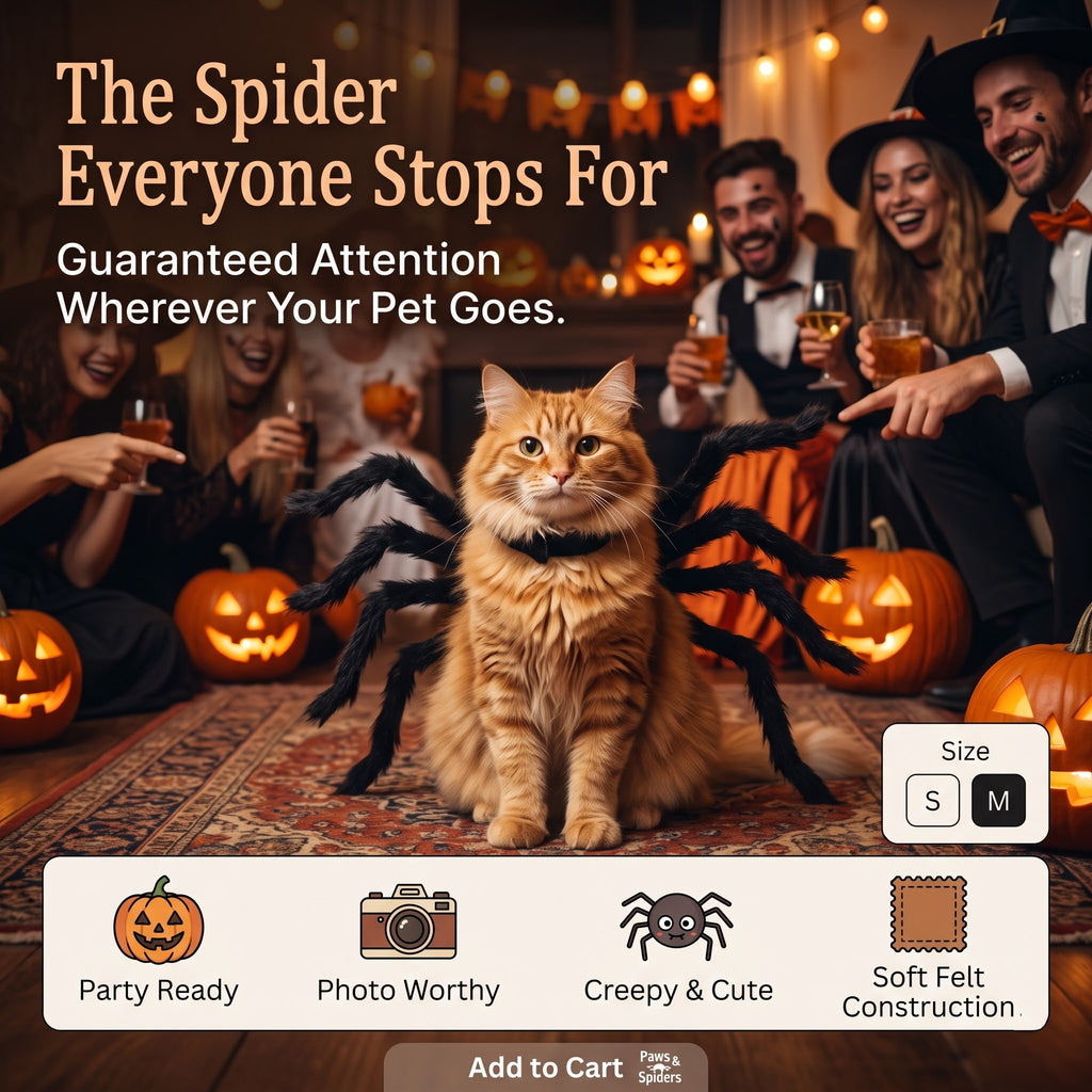 Realistic Furry Spider Pet Costume – Halloween Outfit for Cats & Dogs